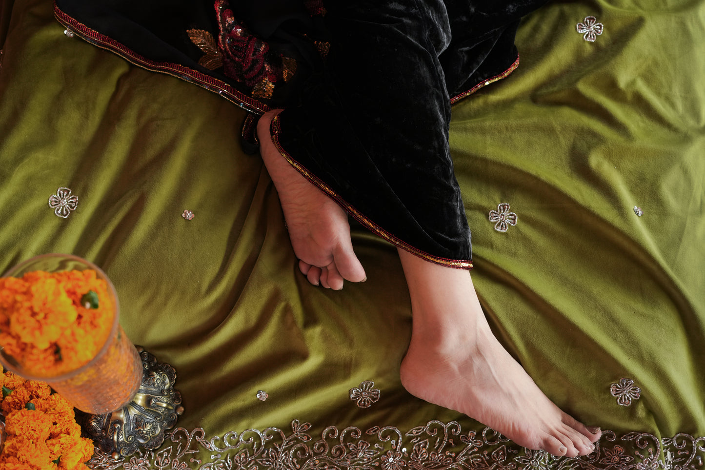 Black Roses Peplum Set