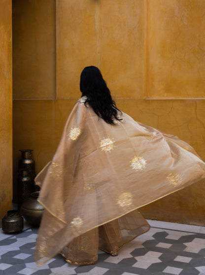 Golden Sitara Flower Suit